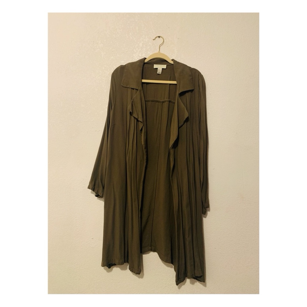 Green draped cardigan